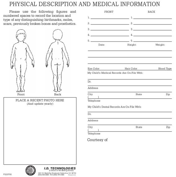 Child Identification Cards