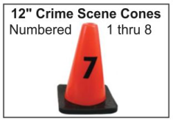 12" Crime Scene Cones - Numbers 1-8