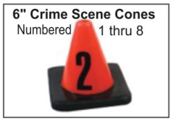 6" Crime Scene Cones - Numbers 1-8