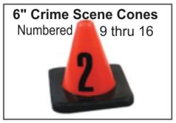 6" Crime Scene Cones - Numbers 9-16