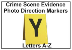 Crime Scene Evidence Photo Markers, A thru Z
Evidence Photo Direction A-Z