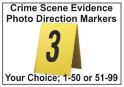 Crime Scene Evidence Photo Markers
Photo Direction 1-50
Photo Direction 1-50 or 51-99