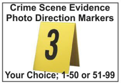 Crime Scene Evidence Photo Markers
Photo Direction 1-50
Photo Direction 1-50 or 51-99