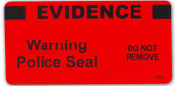 Red Evidence Warning Police Seal - "Evidence" - 100/roll