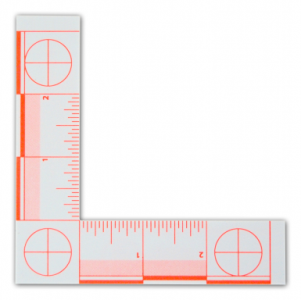 Fluorescent L-Shaped Photomacrographic Scale