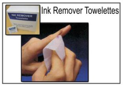 100 Packs of Ink Remover Towelettes
Ink Remover Towelettes
Sanitizing and Cleaning Wipes