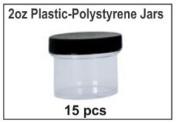 2oz Plastic-Polystyrene Jars - 15/case